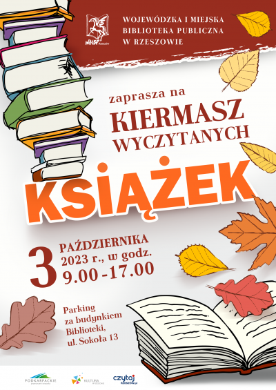 Grafika promująca  kiermasz wyczytanych książek